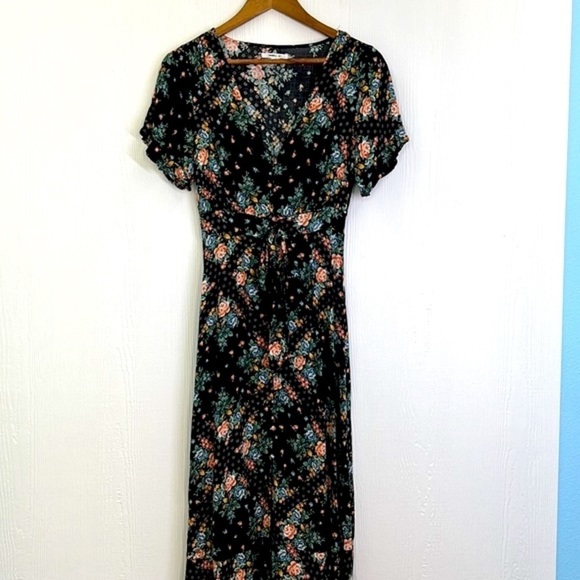 O’Neill - Nicole Floral Colorful Short Sleeve Button Down Midi Dress Size Small - Picture 8 of 12